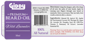 Wild Lavender Premium Beard Oil - Giddy - All Natural Skin Care