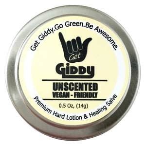 GIDDY Unscented Vegan-Friendly Hard Lotion, Balm & Salve - Giddy - All Natural Skin Care