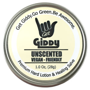 GIDDY Unscented Vegan-Friendly Hard Lotion, Balm & Salve - Giddy - All Natural Skin Care